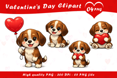Valentines Dog Clipart PNG Product Image 1