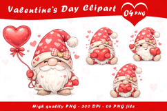 Valentines Gnome Clipart PNG Product Image 1