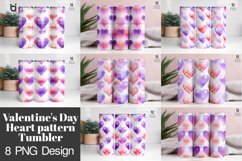 Valentine&#039;s Day Hearts Pattern Sublimation Tumbler Design Product Image 1