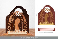 I Love U, Wedding Couple 3D Lasercut with Stand Base Product Image 1