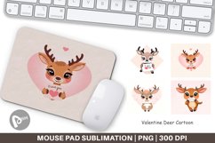 Mouse Pad Valentine Deer Cartoon Product Image 1