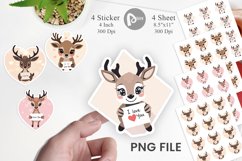 Valentine Deer Cartoon Sticker Product Image 1