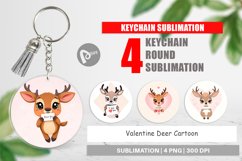 Keychain Valentine Deer Cartoon Product Image 1