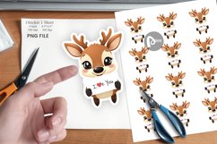Valentine Deer Cartoon Sticker Product Image 1