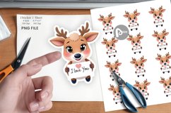 Valentine Deer Cartoon Sticker Product Image 1