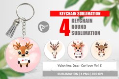 Keychain Valentine Deer Cartoon Product Image 1