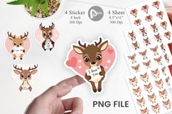 Valentine Deer Cartoon Sticker Product Image 1