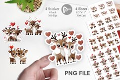Valentine Deer Sticker Product Image 1