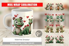 Mug Wrap Design Valentine Dinosaur Product Image 1