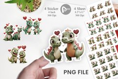 Valentine Dinosaur Sticker Product Image 1