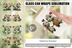 Glass Can Wraps Valentine Dinosaur Product Image 1