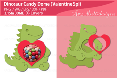 cute Valentines dinosaur candy dome Product Image 1