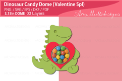 cute Valentines dinosaur candy dome Product Image 3