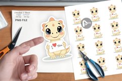 Valentine Dinosaur Cartoon Sticker Product Image 1
