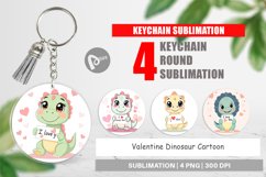 Keychain Valentine Dinosaur Cartoon Product Image 1