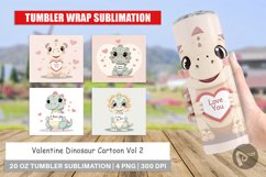 Tumbler Wrap Valentine Dinosaur Cartoon Product Image 1