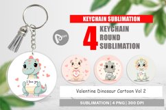 Keychain Valentine Dinosaur Cartoon Product Image 1