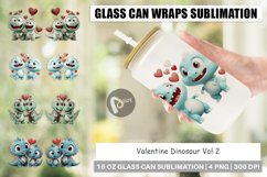 Glass Can Wraps Valentine Dinosaur Product Image 1