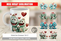Mug Wrap Design Valentine Dinosaur Product Image 1