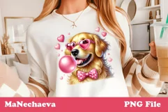 Golden Retriever Valentine's Sublimation PNG | Cute Dog Product Image 3