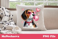 Cute Beagle Dog Valentine Sublimation PNG Clipart Product Image 2