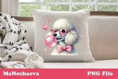 Adorable Poodle Dog Valentine Sublimation PNG Clipart Product Image 2