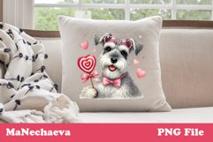 Adorable Schnauzer Dog Valentine Sublimation PNG CLipart Product Image 2