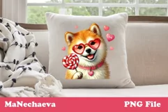 Cute Valentine Pomeranian Sublimation PNG | Dog Design Product Image 2