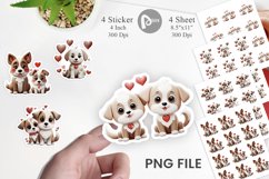 Valentine Dog Sticker Product Image 1