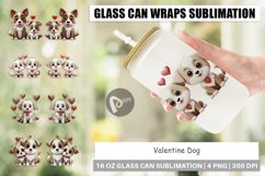 Glass Can Wraps Valentine Dog Product Image 1