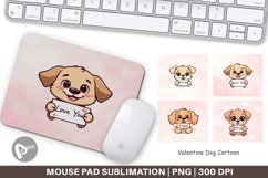 Mouse Pad Valentine Dog Cartoon Product Image 1
