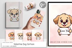 Digital Paper Valentine Dog Cartoon Product Image 1