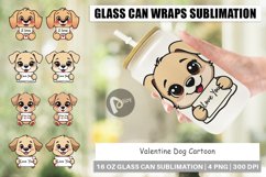 Glass Can Wraps Valentine Dog Cartoon Product Image 1