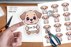 Valentine Dog Cartoon Sticker Product Image 1