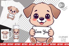 Valentine Dog Cartoon Clipart Product Image 1