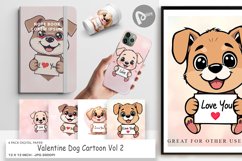 Digital Paper Valentine Dog Cartoon Product Image 1