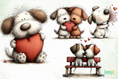 Valentine’s Day Dogs Clipart Product Image 1