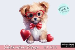 Valentine Dog Clipart - Watercolor Puppy Sublimation