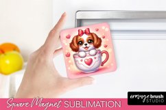 Valentine Dog Magnet Sublimation, Valentines Day PNG Design