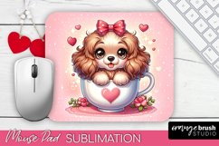 Valentine Dog Mousepad Valentines Day Sublimation PNG