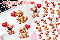 Valentine’s Day Stickers Printable | Cute Puppy with Heart Product Image 1