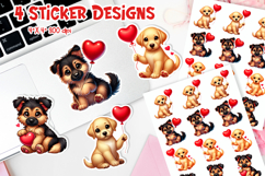 Valentine’s Day Stickers Printable | Cute Puppy with Heart Product Image 1