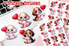 Valentine’s Day Stickers Printable | Cute Puppy with Heart Product Image 1