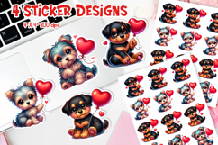Valentine’s Day Stickers Printable | Cute Puppy with Heart Product Image 1