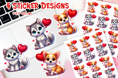 Valentine’s Day Stickers Printable | Cute Puppy with Heart Product Image 1