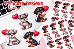 Valentine’s Day Stickers Printable | Cute Puppy with Heart Product Image 1