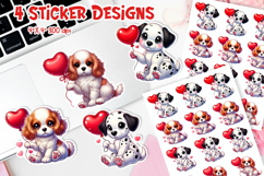 Valentine’s Day Stickers Printable | Cute Puppy with Heart Product Image 1