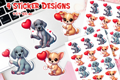 Valentine’s Day Stickers Printable | Cute Puppy with Heart Product Image 1