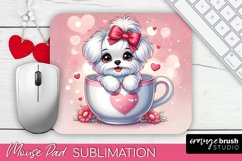 Valentine Dog Sublimation Mousepad - Valentines Day PNG