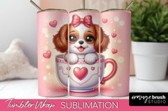 Valentine Dog Tumbler Sublimation - Valentines Day Tumbler 